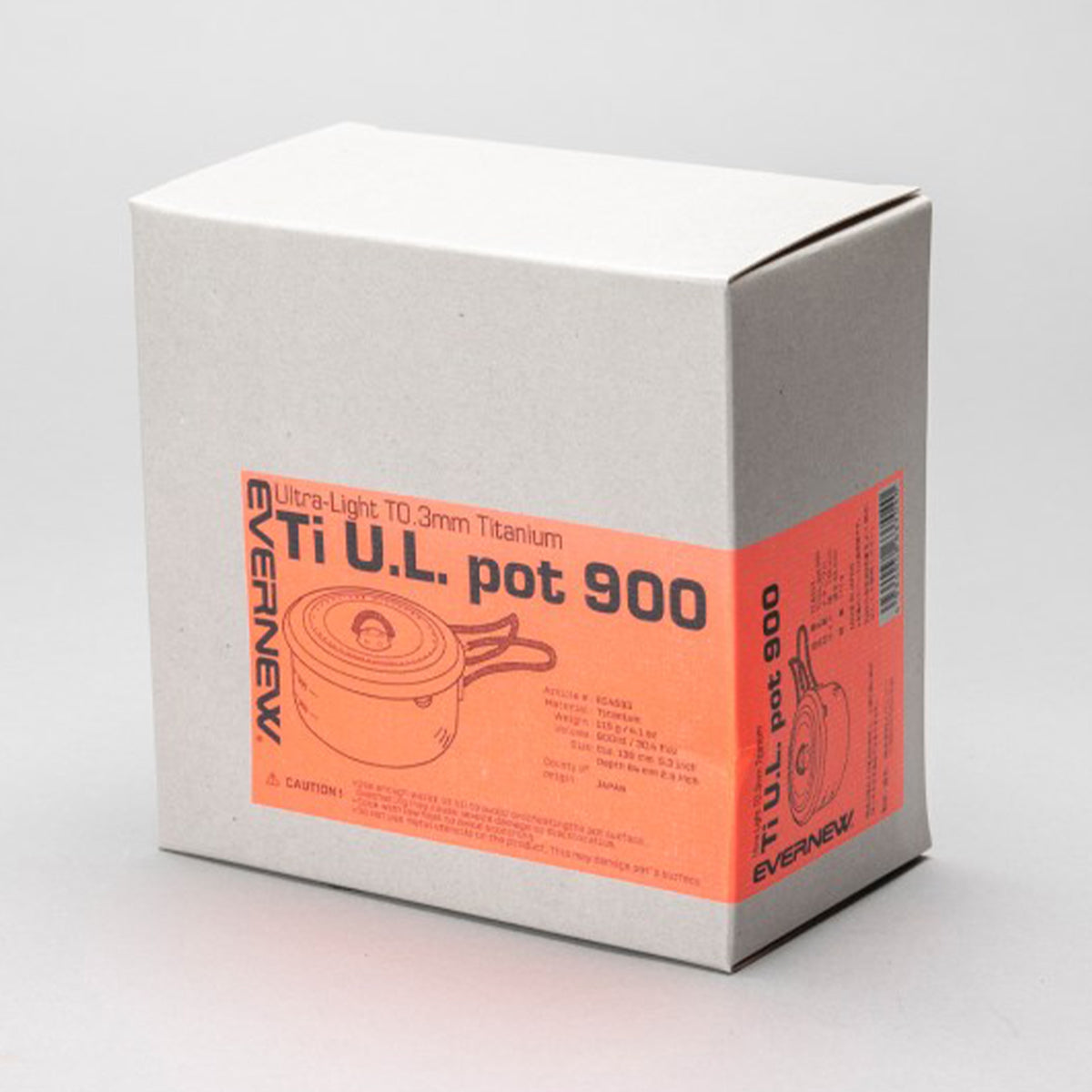 チタン製広面積の平型クッカー Ti U.L. Pot 900